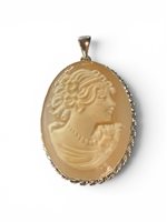 Pendant Mandile 1922 Woman Cammei  in Silver Conchiglia 2MCICM236.3